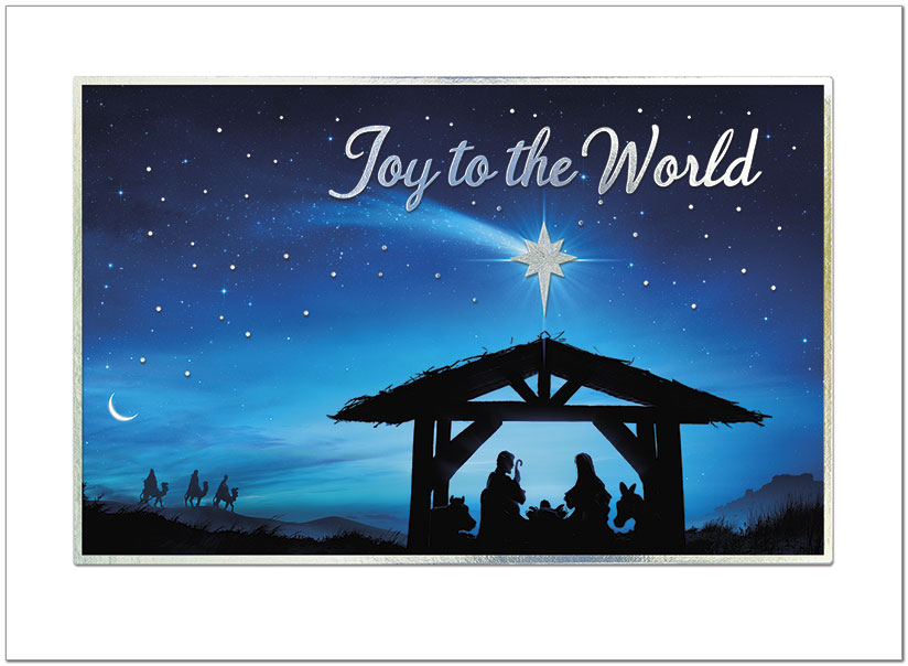 May the celebration of Christ's birth fill your heart with peace and joy. Merry Christmas. Joy to the World H1759U-AA